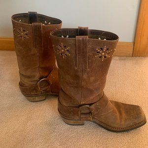 Frye Leather Harness Brown Boots